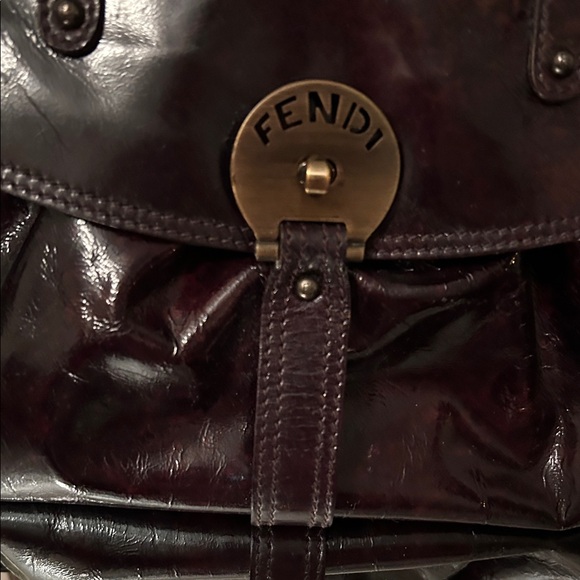 Fendi Dark Burgundy Leather Satchel - Picture 3 of 16
